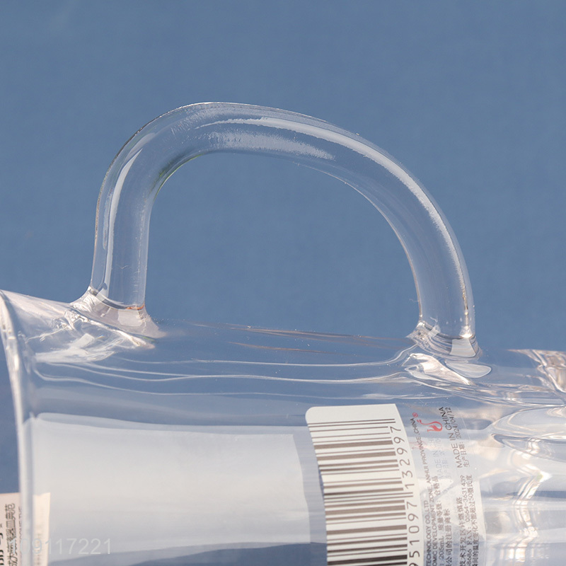 Top quality clear glass water cup drinking cup beer mug with handle