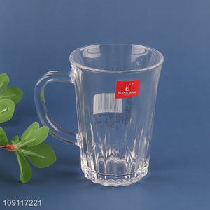 Top quality clear glass water cup drinking cup beer mug with handle