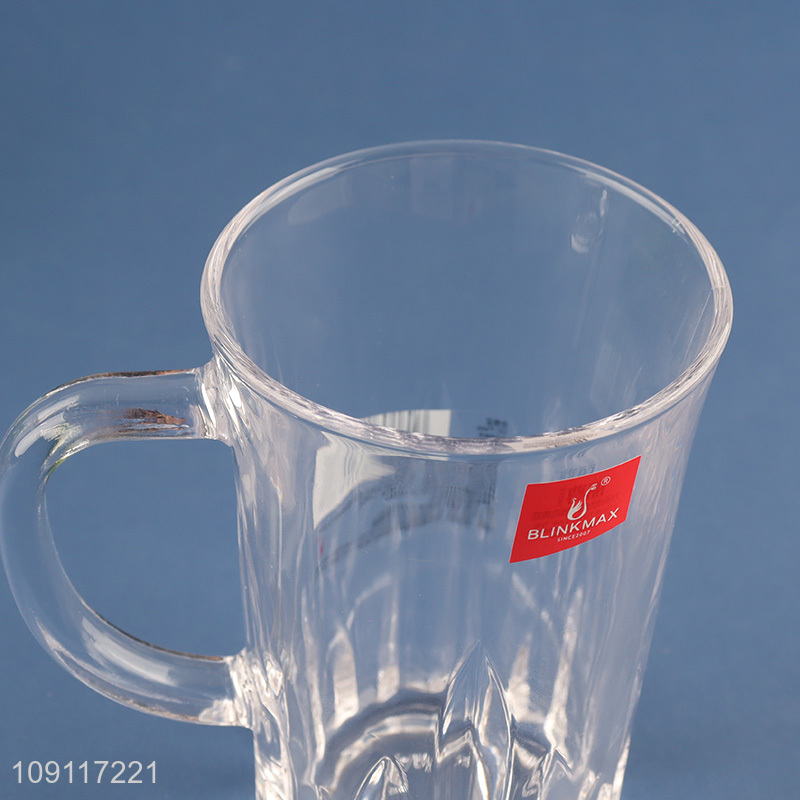 Top quality clear glass water cup drinking cup beer mug with handle