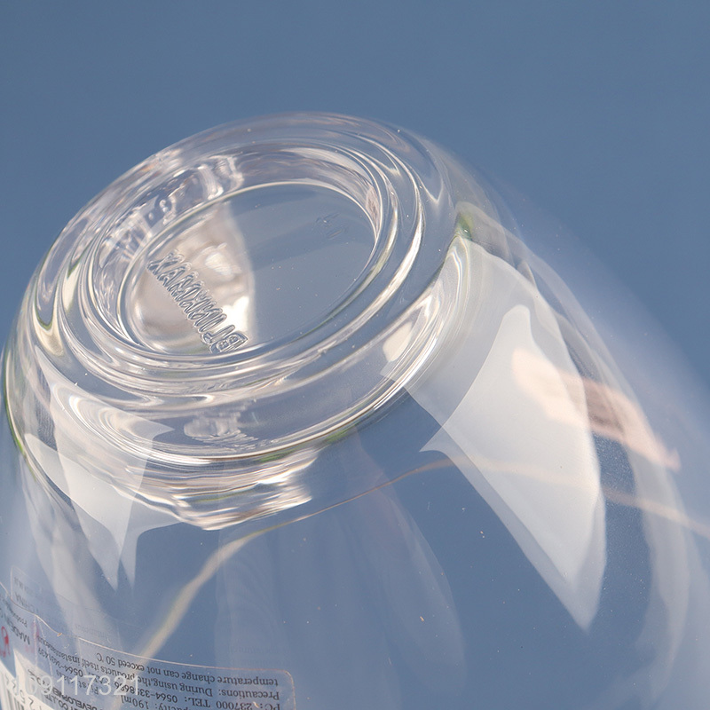 Yiwu market clear unbreakable glass water cup drinking cup with handle