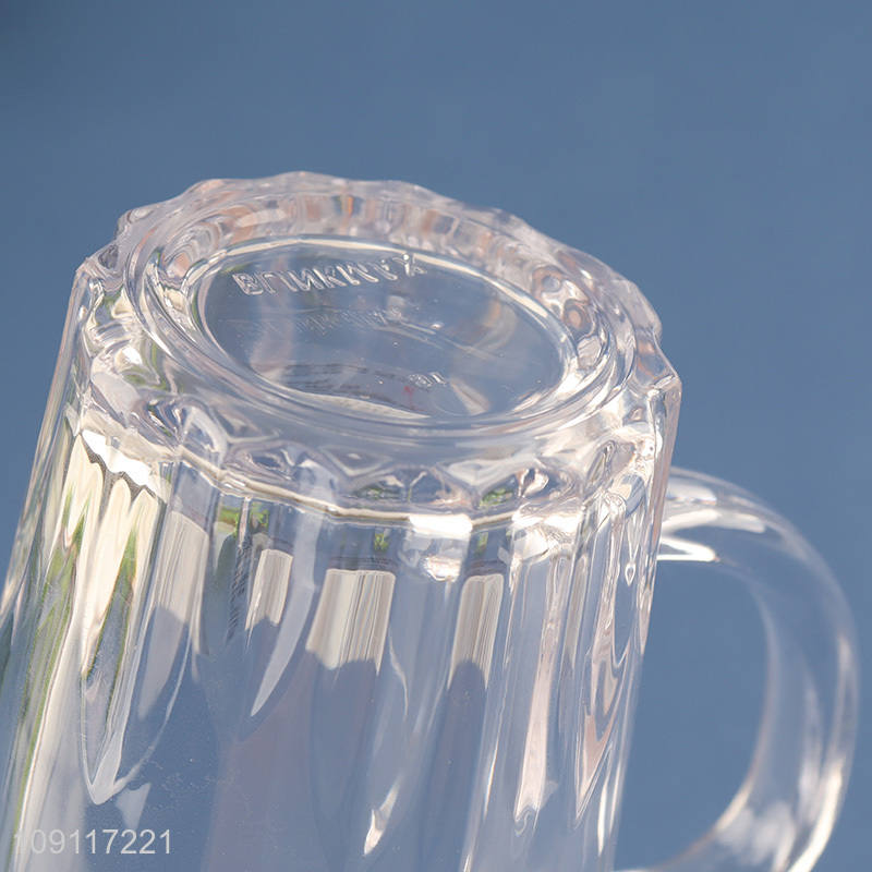 Top quality clear glass water cup drinking cup beer mug with handle