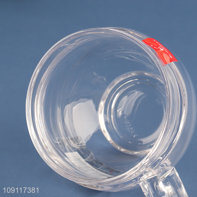 Low price unbreakable glass water cup drinking cup coffee mug with handle