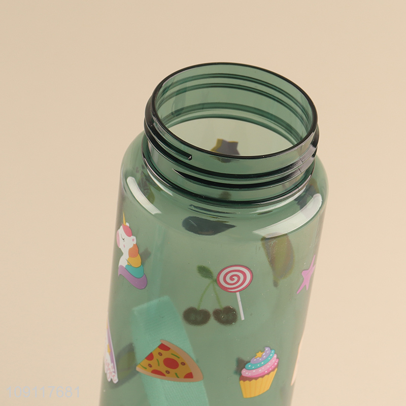 Hot items cartoon printed 900ml water bottle drinking bottle with straw