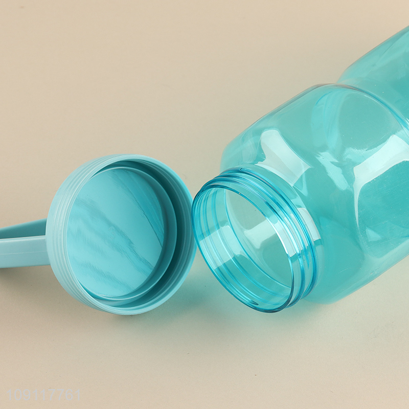 China products blue plastic 500ml water bottle drinking bottle with handle