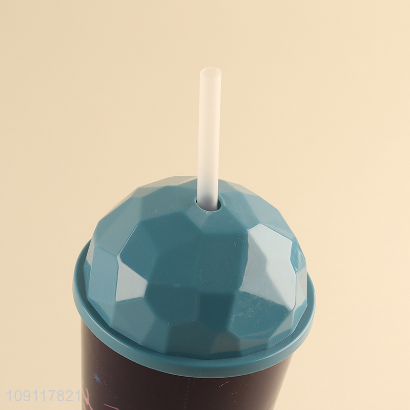 Hot selling plastic 500ml water cup straw cup drinking cup wholesale