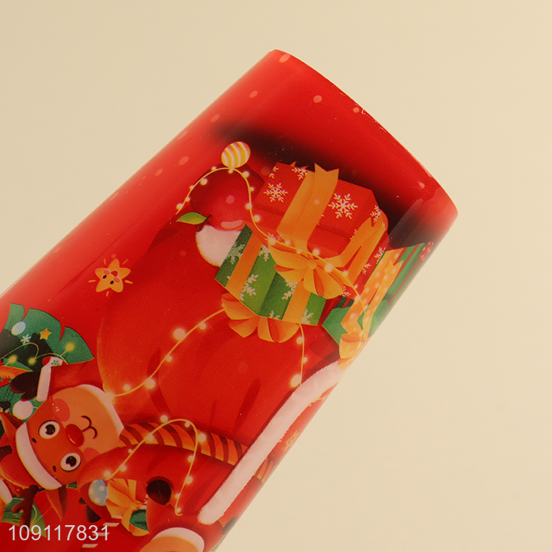 China wholesale christmas series plastic water cup straw cup