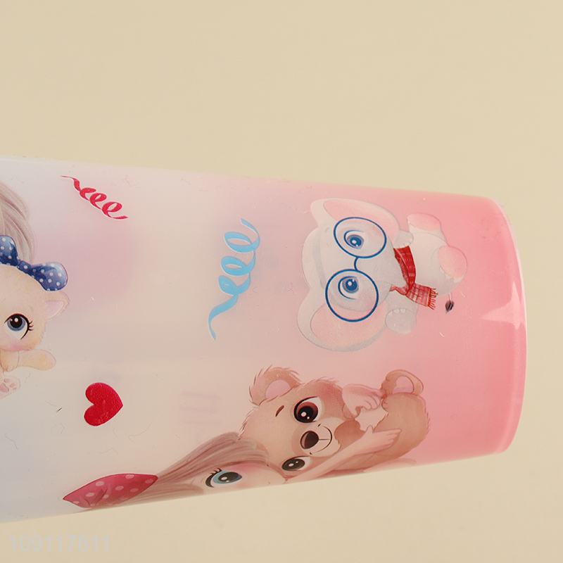 Good price cartoon girls plastic 500ml water cup straw cup for sale
