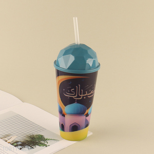 Hot selling plastic 500ml water cup straw cup drinking cup wholesale