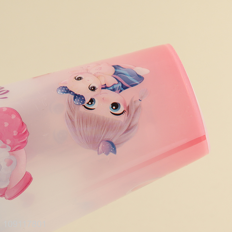 Top quality girls princess plastic 500ml water cup straw cup