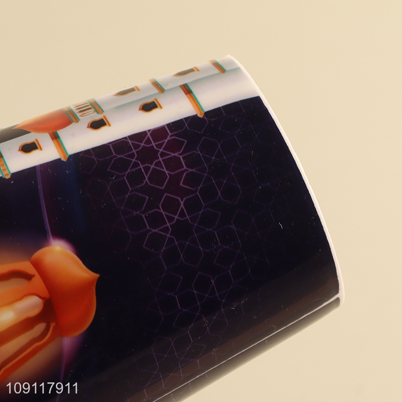 Yiwu market cartoon bear plastic 500ml water cup straw cup