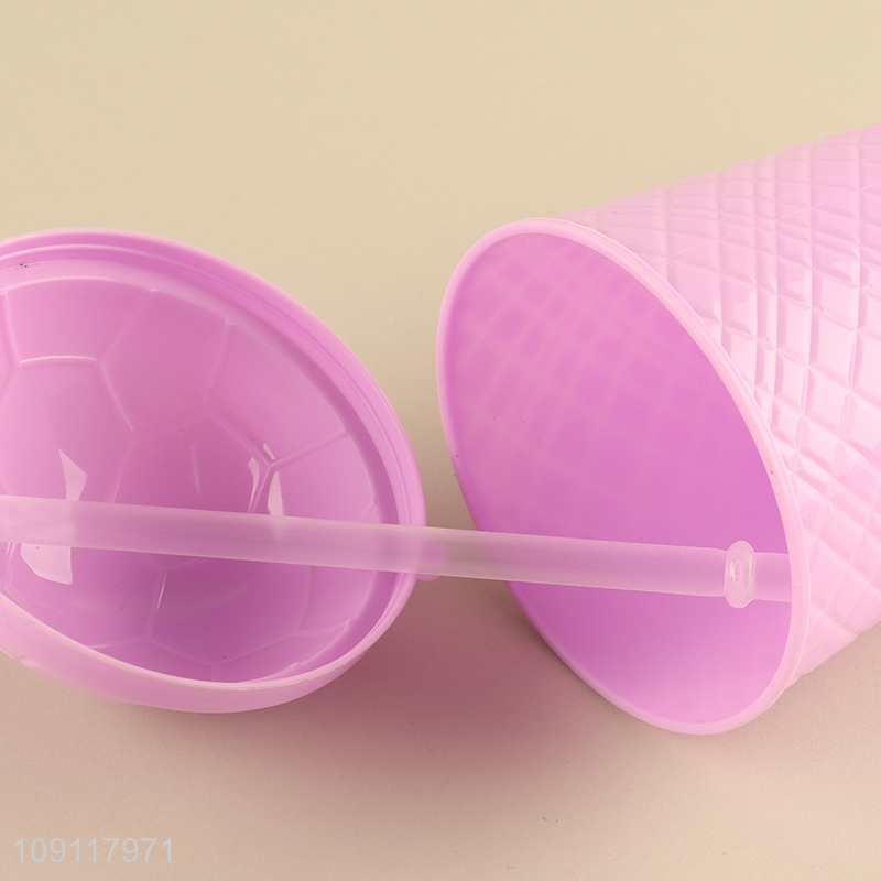 Good sale plastic 500ml water cup straw cup drinking cup wholesale