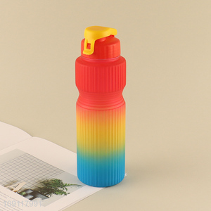 Low price rainbow color plastic water bottle drinking bottle