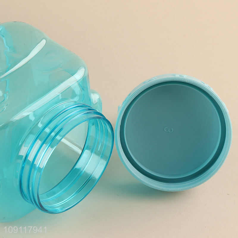 Low price blue plastic 650ml water bottle drinking bottle with handle