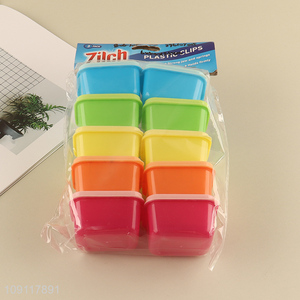 Best quality multicolor 10pcs plastic mini storage box with lid