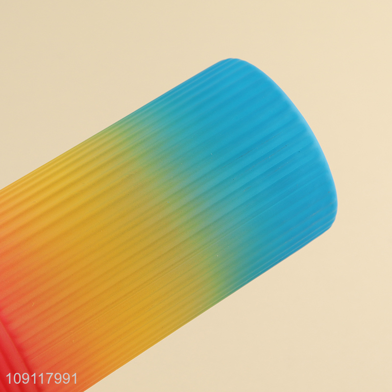 Low price rainbow color plastic water bottle drinking bottle