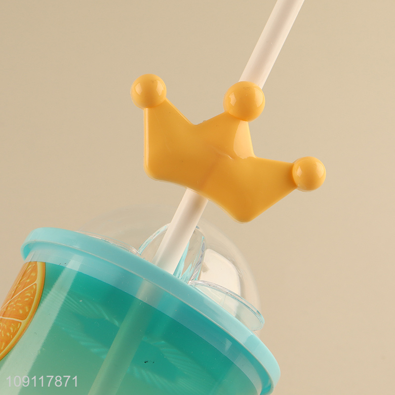 High quality plastic 630ml water cup straw cup with lid