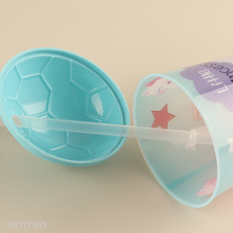 Good price plastic 500ml princess girls water cup straw cup