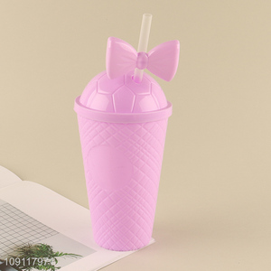 Good sale plastic 500ml water cup straw cup drinking cup wholesale