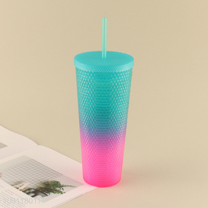 Most popular plastic water cup drinking cup straw cup with lid