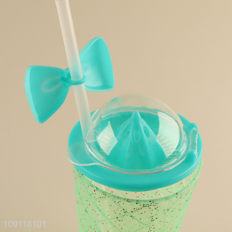 Hot sale plastic creative water cup drinking cup straw cup with lid