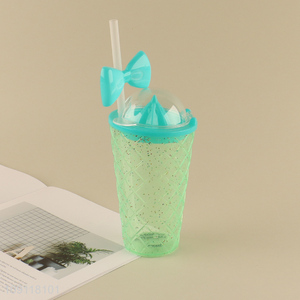 Hot sale plastic creative water cup drinking cup straw cup with lid