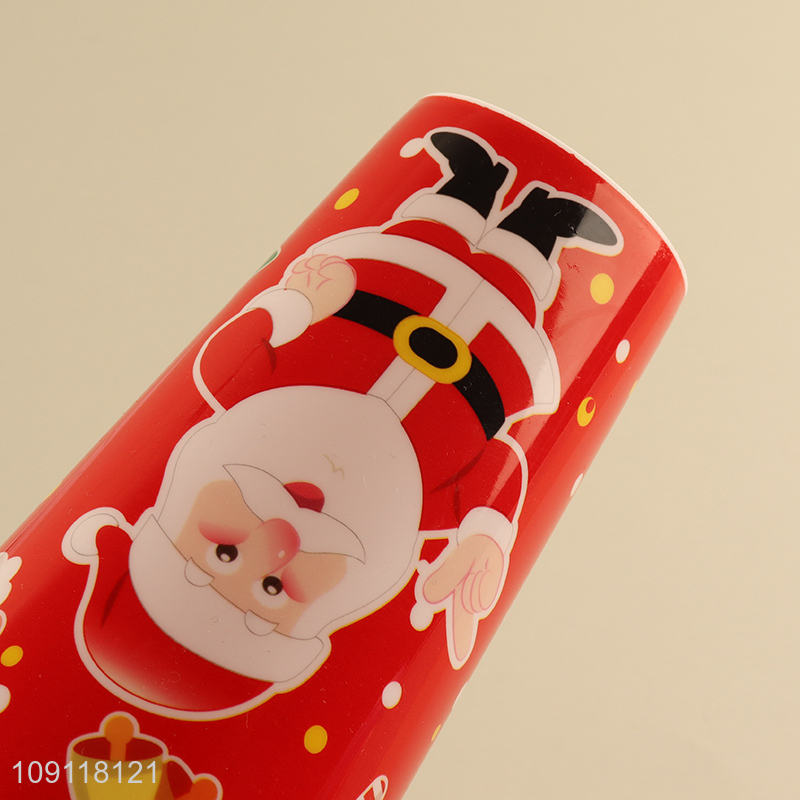 Yiwu market christmas series plastic water cup drinking cup straw cup