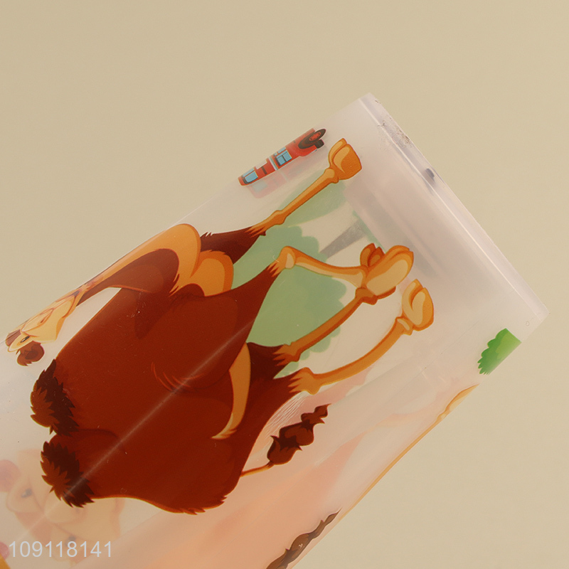 Low price cartoon printed plastic water cup drinking cup straw cup