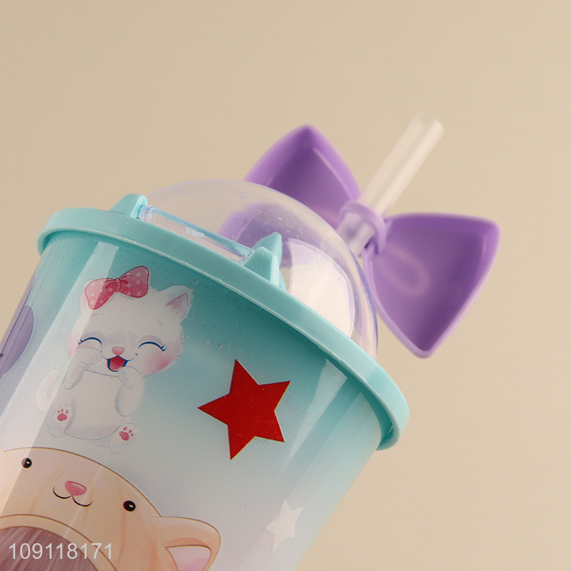 New arrival cartoon girls princess plastic water cup drinking cup straw cup
