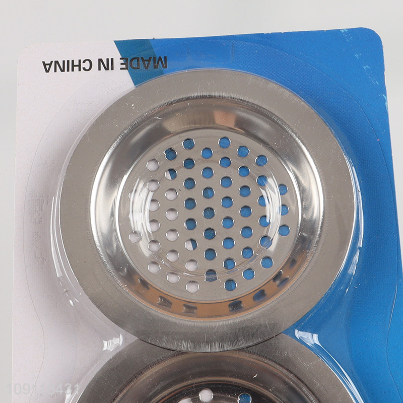Factory Supply 2 Pieces Easy to Clean Stainless Steel Kitchen Sink Drain Strainers