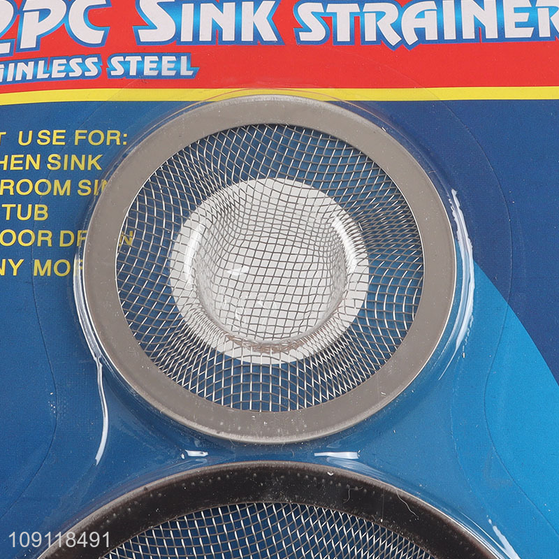 New Arrival 2 Pieces Stainless Steel Sink Drain Strainers for Kitchen Bathroom
