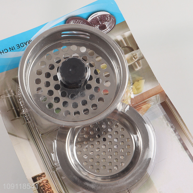 Online Wholesale 2 Pieces Stainless Steel Kitchen Sink Drainers Strainers for Bathroom