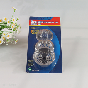 Online Wholesale 3 Pieces Kitchen Sink Strainers Custom Stainless Steel Sink Strainers