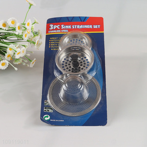 High Quality 3 Pieces Stainless Steel Sink Drain Strainers for Kitchen Bathroom