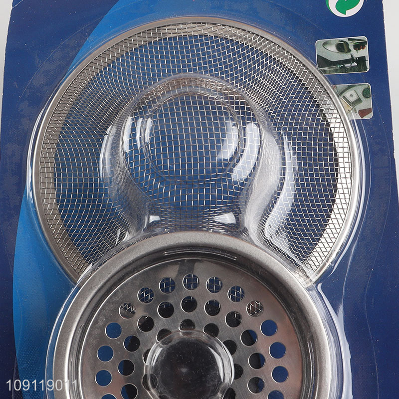 High Quality 3 Pieces Stainless Steel Sink Drain Strainers for Kitchen Bathroom