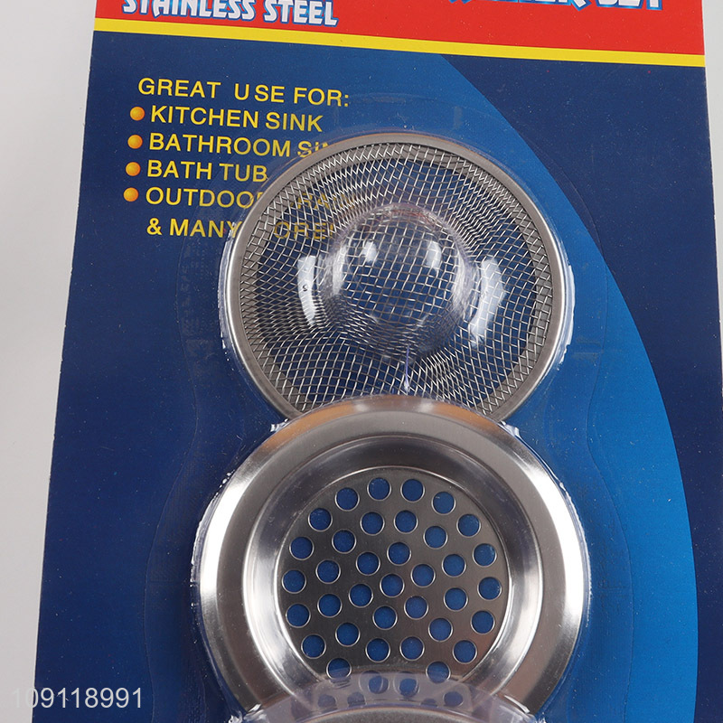 Online Wholesale 3 Pieces Kitchen Sink Strainers Custom Stainless Steel Sink Strainers