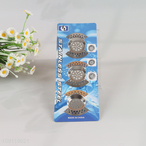 Hot Selling 3 Pieces Stainless Steel Sink Drainers Kitchen Sink Drain Baskets