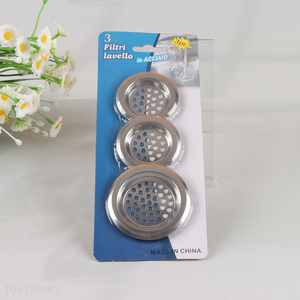 Factory Supply 3 Pieces Stainless Steel Kitchen Sink Drainers Strainers for Bathroom