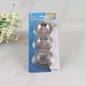 Online Wholesale 3 Pieces Easy to Clean Stainless Steel Kitchen Sink Drain Strainers