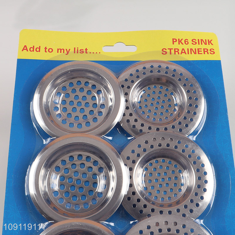 Hot Selling 6 Pieces Durable Rust Proof Stainless Steel Kitchen Sink Strainers