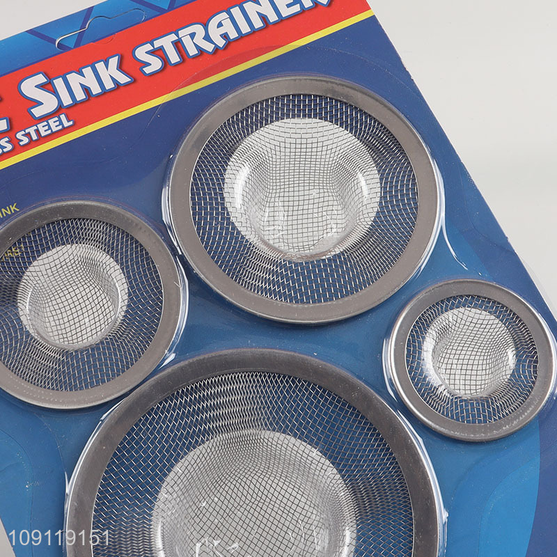 Factory Supply 4 Pieces Stainless Steel Sink Drainers Kitchen Sink Drain Baskets