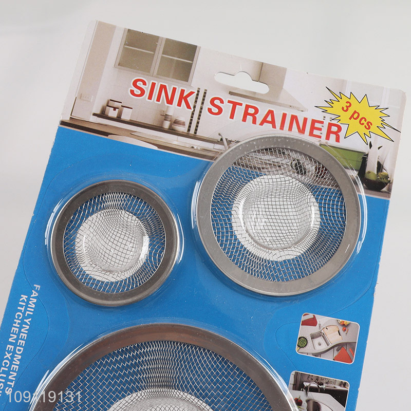 China Imports 3 Pieces Sink Stainers Heavy Duty Stainless Steel Sink Strainers