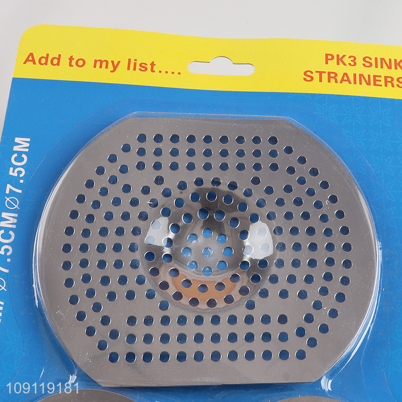 Factory Price 3 Pieces Multipurpose Stainless Steel Kitchen Sink Bathtub Strainers