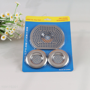 Hot Selling 3 Pieces Rust Proof Stainless Steel Kitchen Bathroom Sink Strainers