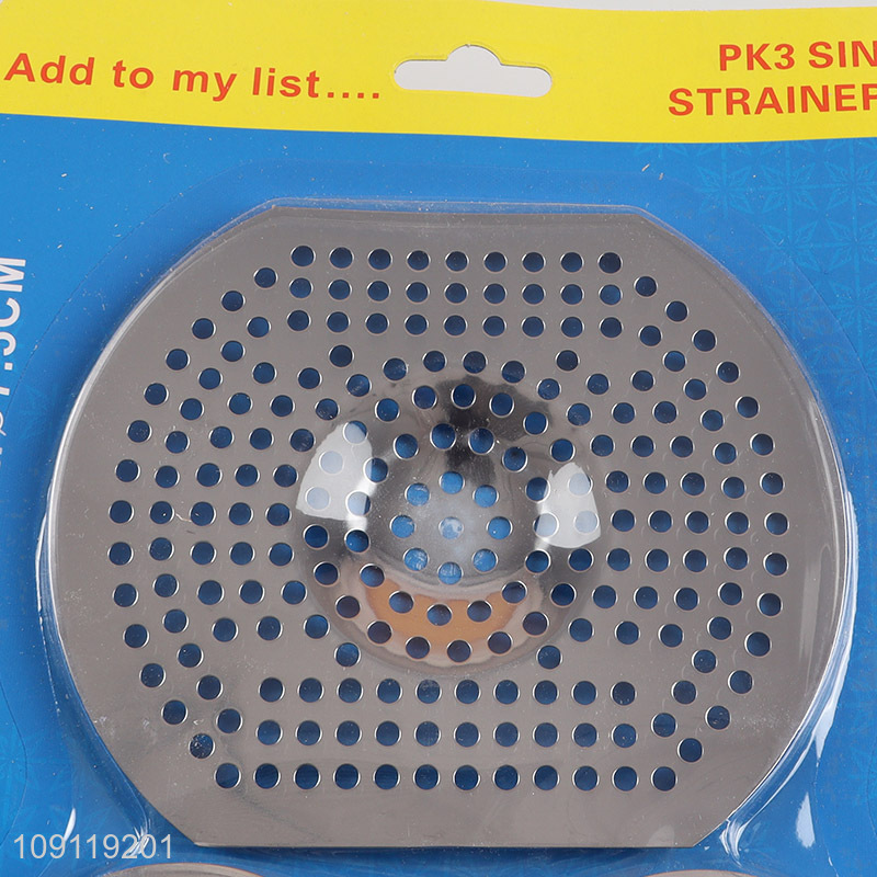 Hot Selling 3 Pieces Rust Proof Stainless Steel Kitchen Bathroom Sink Strainers