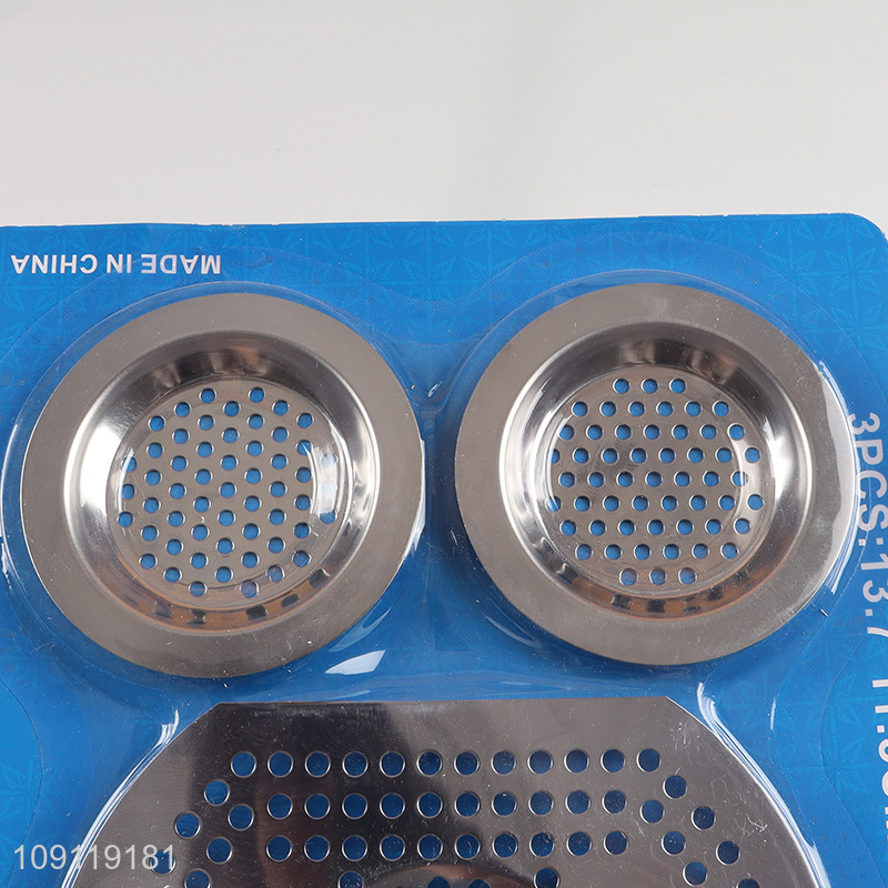 Factory Price 3 Pieces Multipurpose Stainless Steel Kitchen Sink Bathtub Strainers