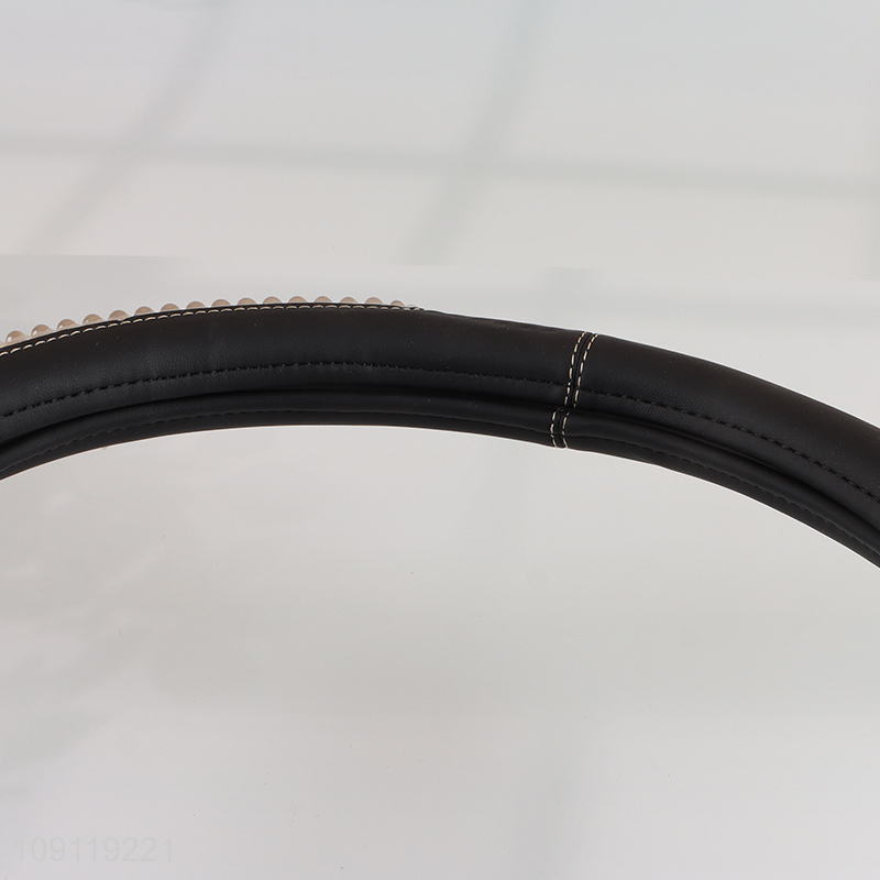 Factory Supply Anti-Slip PVC Leather Steering Wheel Cover for Most Cars