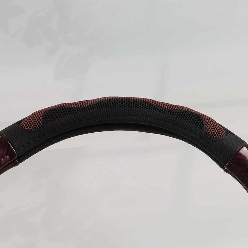 China Imports Leather Car Steering Wheel Cover Anti-Slip Steering Wheel Cover