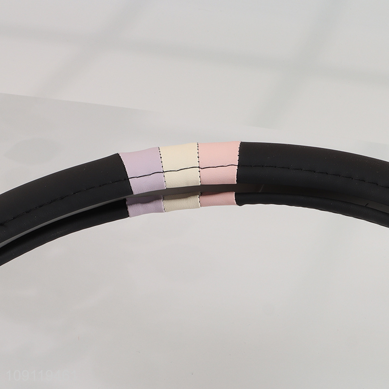 Factory Price Anti-Slip Steering Wheel Cover Nappa Leather Steering Wheel Cover