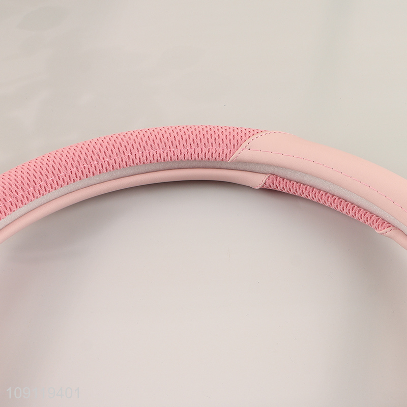 Factory Supply Nappa Leather Ice Silk Car Steering Wheel Cover Protector