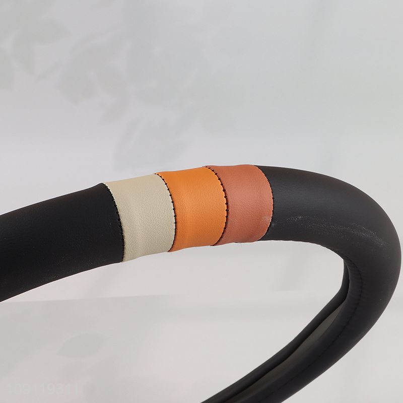 Factory Supply Universal Non-Slip Nappa Leather Car Steering Wheel Cover